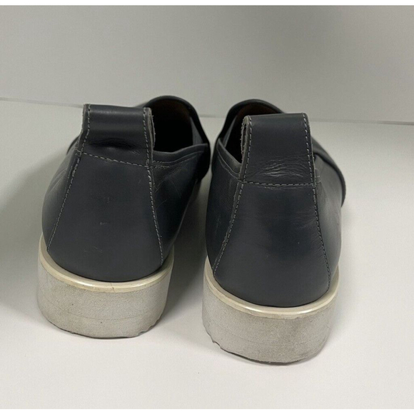 Everlane The Street Shoe Womens Size 10.5 Blue Leather Loafer Wedge Shoe Slip-On - Picture 5 of 9